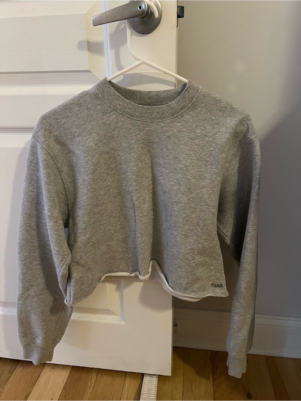 TNA Gray Cropped Crewneck Sweatshirt